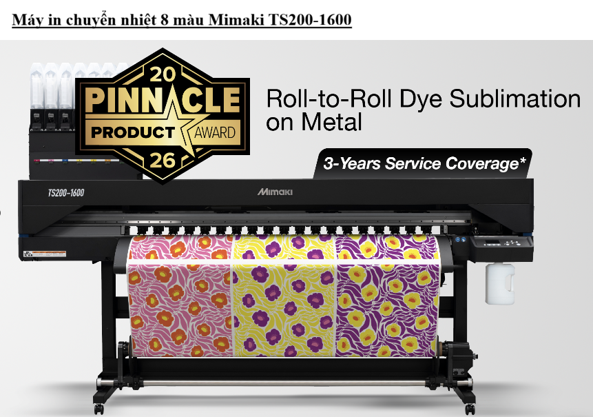 Máy in chuyển nhiệt 8 màu Mimaki TS200-1600